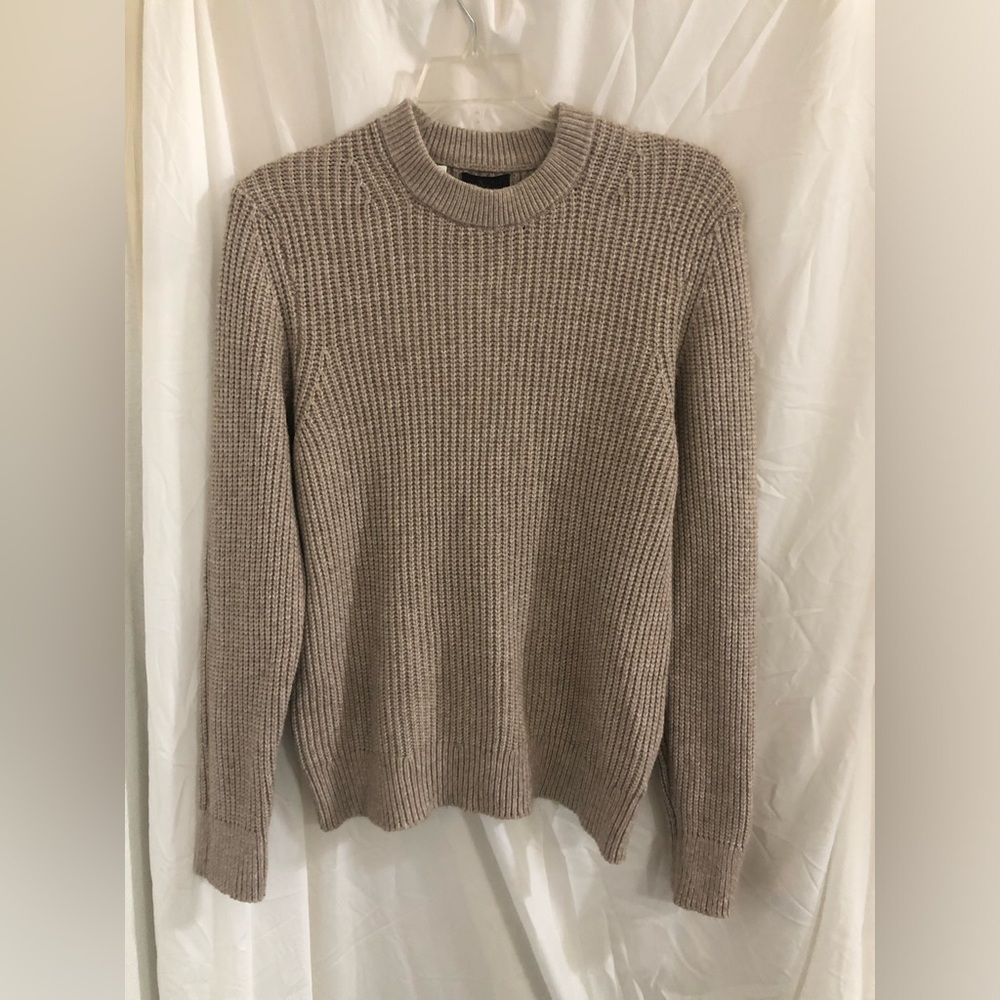 Magaschoni‎ Men's Large Oatmeal Heather Chunky Knit Crewneck Sweater NWT size L